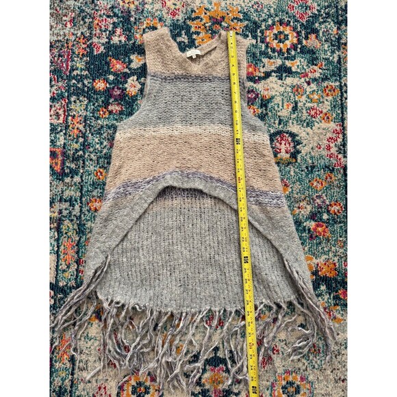 SAYA Women's Peruvian Superfine Alpaca Wool Fringe Hi-Low Sweater Sz Small - Picture 4 of 6